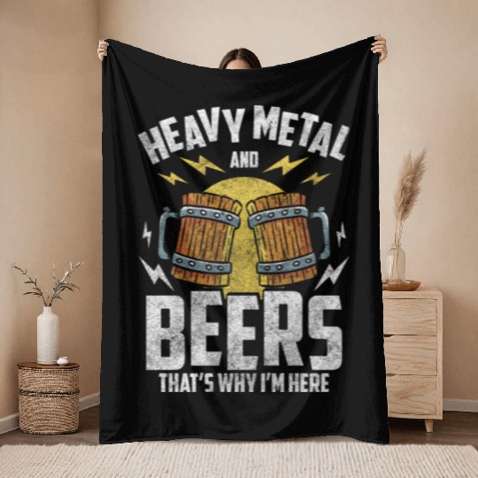 Heavy Metal Hard Rock Death Metal Throw Blankets