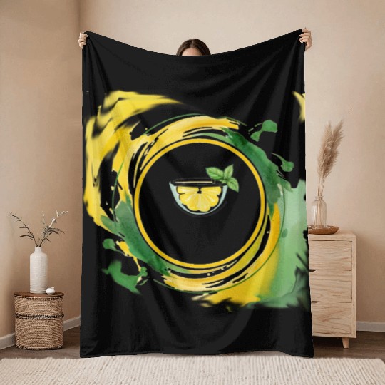 Lemonade in a Glass Throw Blankets