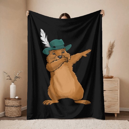 Groundhog Marmot for a Marmot lover groundhog fan Throw Blankets