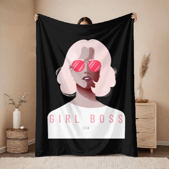 girlboss Throw Blankets