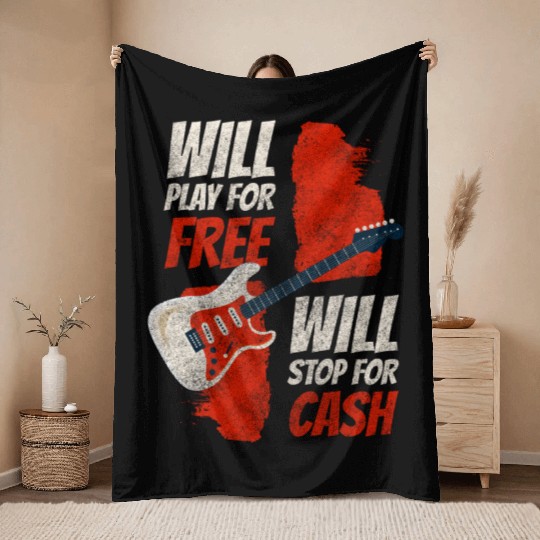Musician Street Creative Band Throw Blankets