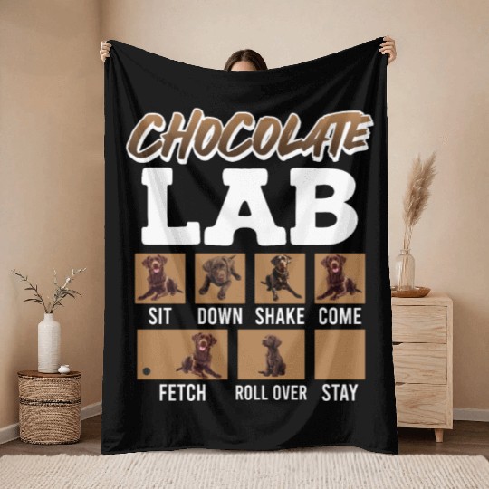 Labrador Retriever CHOCOLATE LAB Commandos Throw Blankets