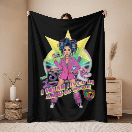 80s woman I wish I lived in an 80s movie Throw Blankets