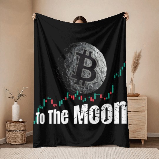 Bitcoin Chart To The Moon Throw Blankets