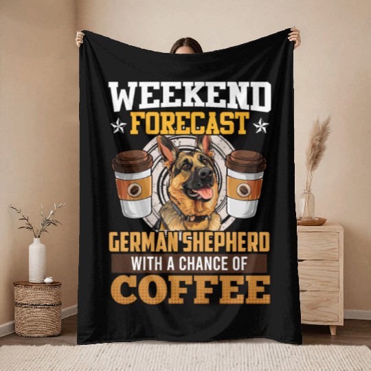 Shepherd WEEKEND FORECAST CHANCE OF COFFEE Throw Blankets