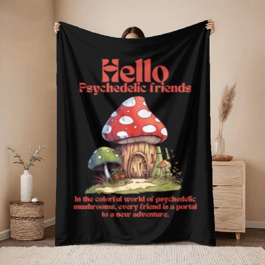 Fantasy Fungi Throw Blankets