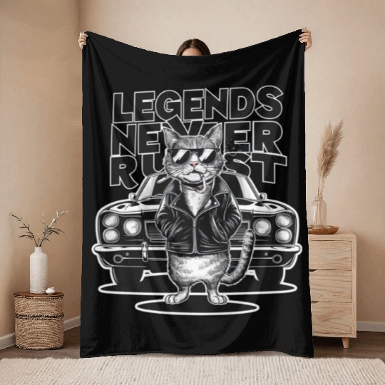 GANGSTA CAT oversized Throw Blankets