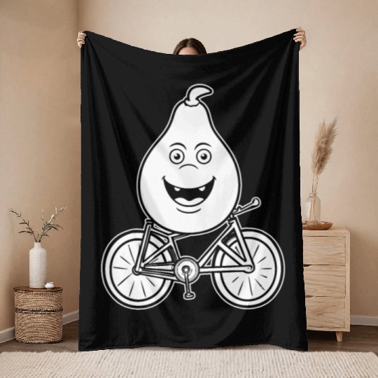 Cycling Cyclist Avocado Throw Blankets