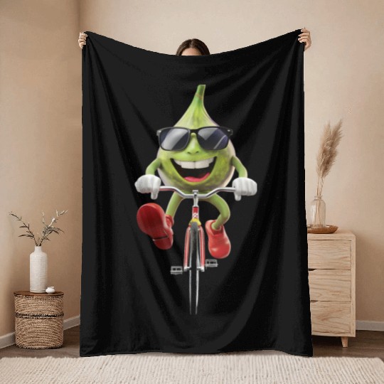 Fig Cycling On Bike Realistic Throw Blankets