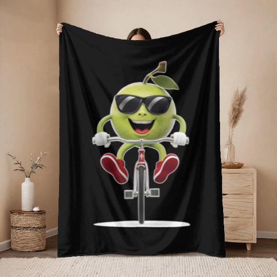 Guava Cycling On Bike Realistic Throw Blankets