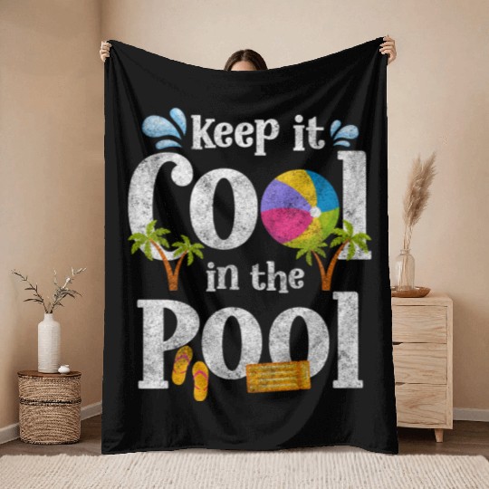 Pool Party Diving Vacation Swimming Trunks Throw Blankets