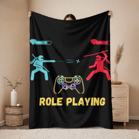 game game, gaming, gamer, video game, funny, video Throw Blankets