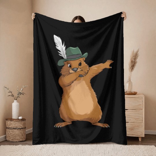 Groundhog Marmot for a Marmot lover groundhog fan Throw Blankets