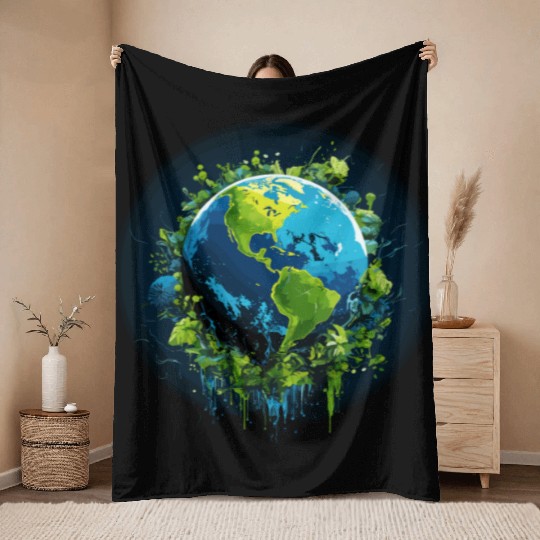 Respect Your Mother Earth Day Save Our Planet Throw Blankets