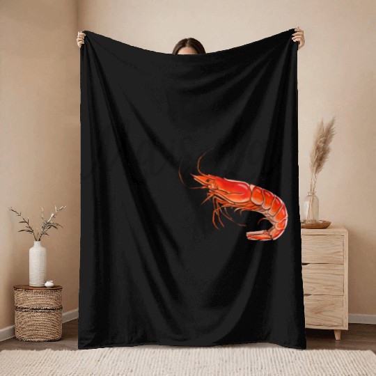 Mais la with shrimp Throw Blankets