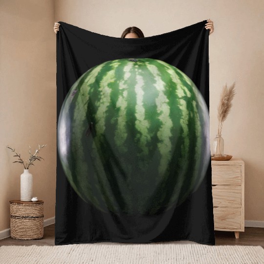 Watermelon Realistic Throw Blankets