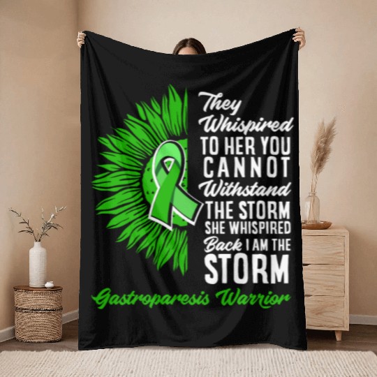 Motivational Storm Gastroparesis Awareness Throw Blankets