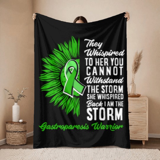 Motivational Storm Gastroparesis Awareness Throw Blankets