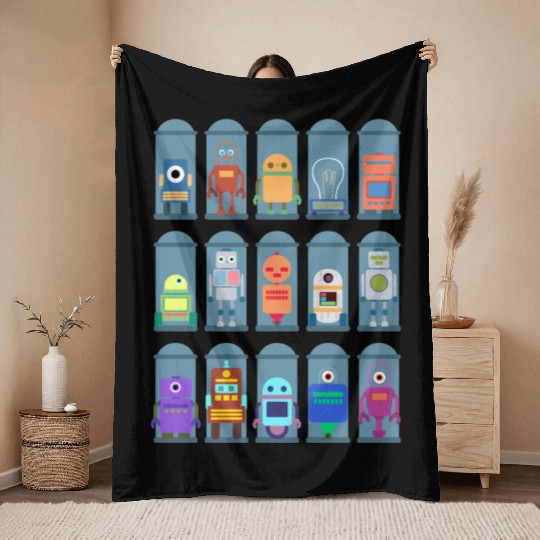 Robot Types Robotics Throw Blankets