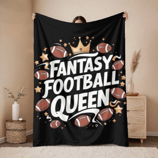 fantasy football queen 2024 Throw Blankets