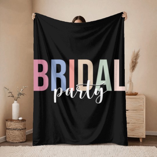 Bridal Party Bride Bachelorette Party Throw Blankets