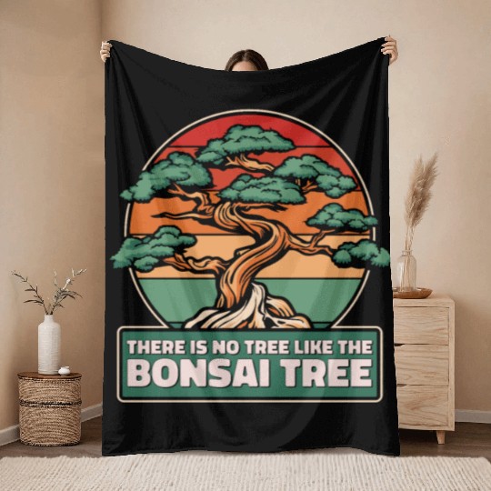 No Tree Like The Bonsai Tree Indoor Bonsai Throw Blankets