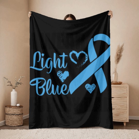 I wear Light Blue for my dad Prostate cancer Throw Blankets