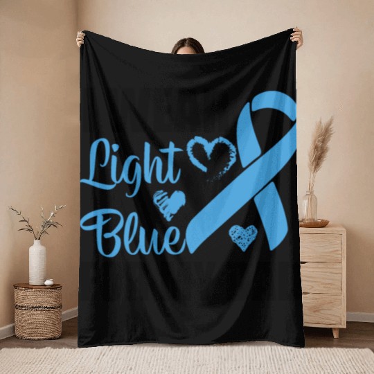 I wear Light Blue for my dad Prostate cancer Throw Blankets