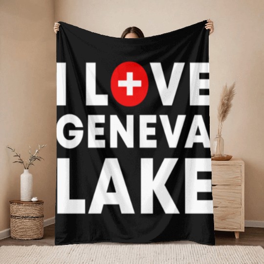 Lake Geneva Switzerland Attractions Weather Throw Blankets