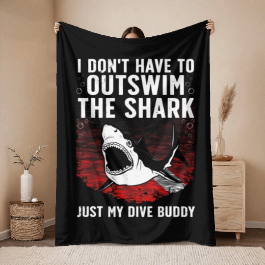 Funny Scuba Diving Design For Men Women Kids Throw Blankets