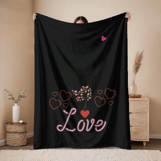 Hand in Hand: Designing Love with Heart" Throw Blankets