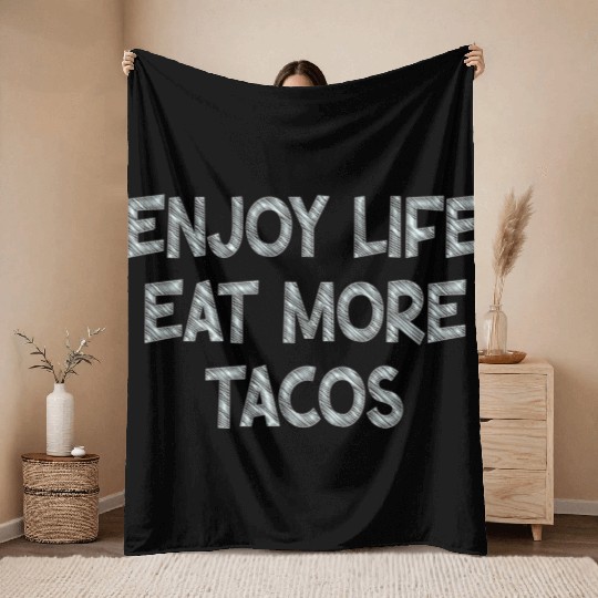 Taco Lovers Enjoy Tacos Throw Blankets