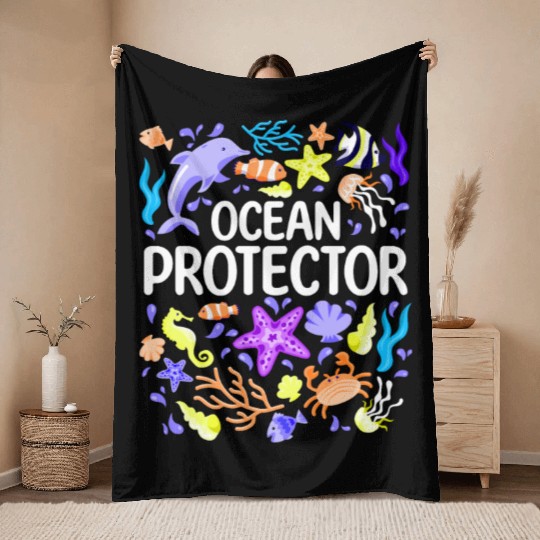Environmental protection nature conservation Ocean Throw Blankets