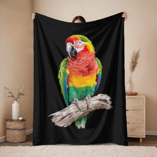 Macaw Parrot for a Bird Lover Animal Lover Throw Blankets