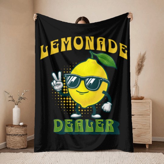 Lemonade Dealer Lemon Juice Stand Store Staff Throw Blankets