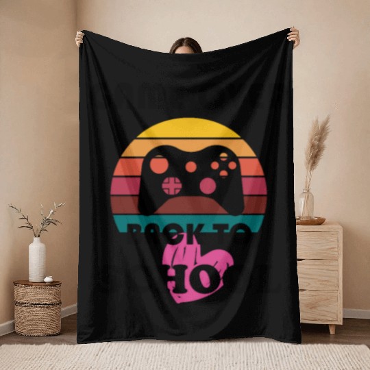 Game Over back to school Throw Blankets