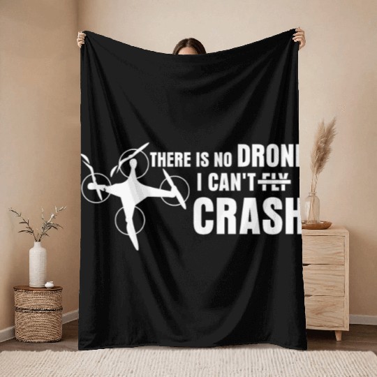 Quadrocopter Drone Crash FPV Drones Throw Blankets