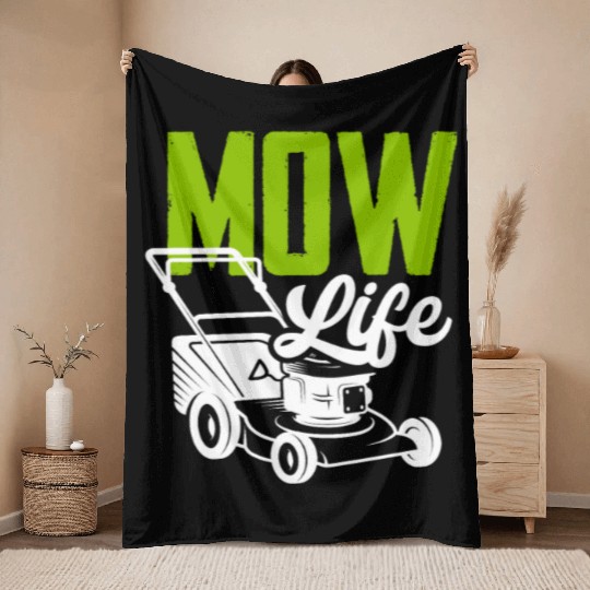 Landscaper Gardener Lawn Mowing Life Throw Blankets