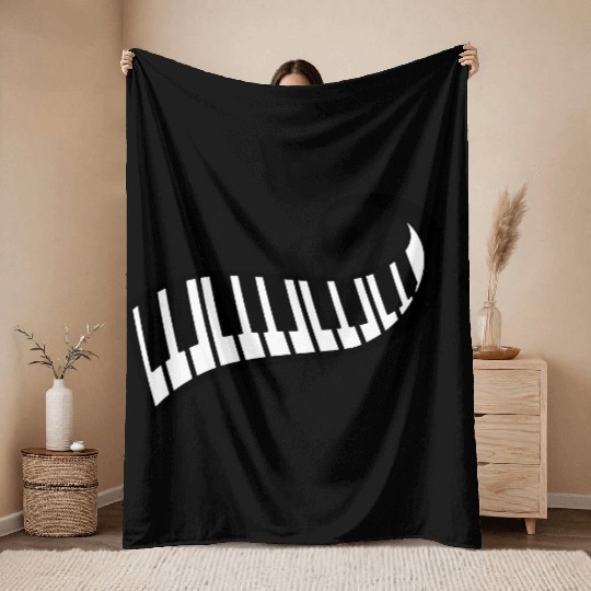 Keyboard Music Bass Note Piano Keys Party Design Throw Blankets