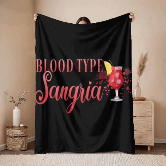 Cocktail Bartender Blood Type Sangria Throw Blankets