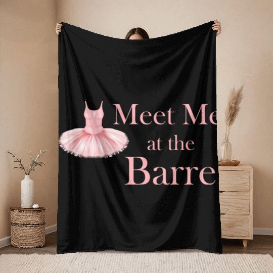 Meet Me At The Barre Ballet Girl Theatrical Throw Blankets