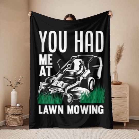 Landscaper Gardener Lawn Mowing Hobby Throw Blankets