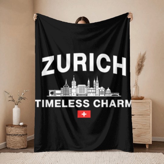 Zurich Switzerland Swiss Alps Lake Zurich Throw Blankets