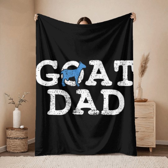 Goat Dad Fathers Day Farmer Gift Throw Blankets