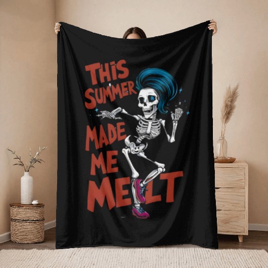 Summer Melt Skeleton Throw Blankets