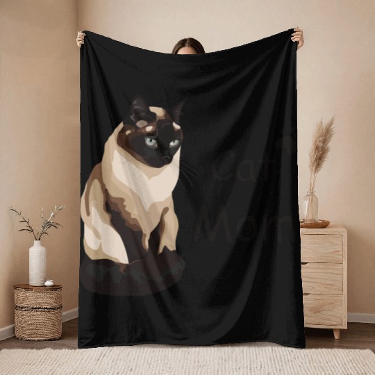 Cat mom Throw Blankets