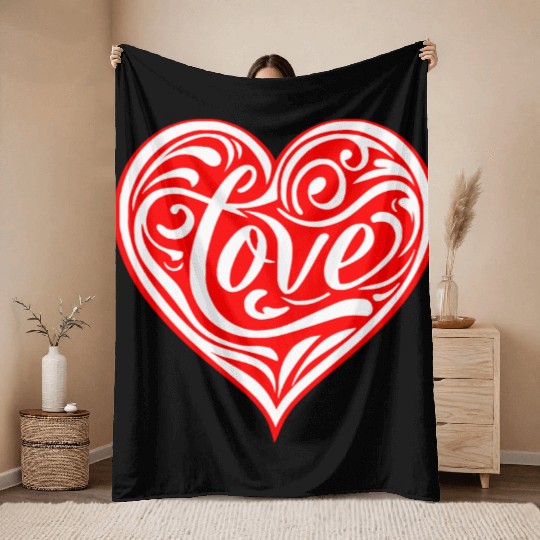 Tribal Love Heart LIKE US ON FACEBOOK # Throw Blankets