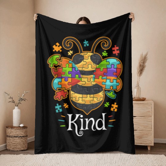 Autism Awareness Autism Spectrum Neurodiverse Throw Blankets