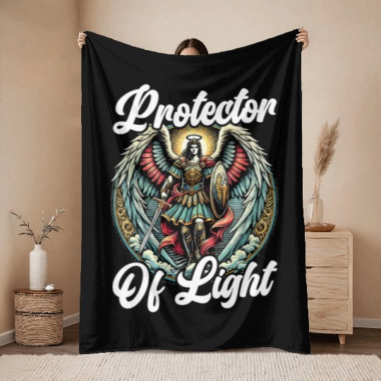 Archangel Michael Catholic Christianity Angel Throw Blankets