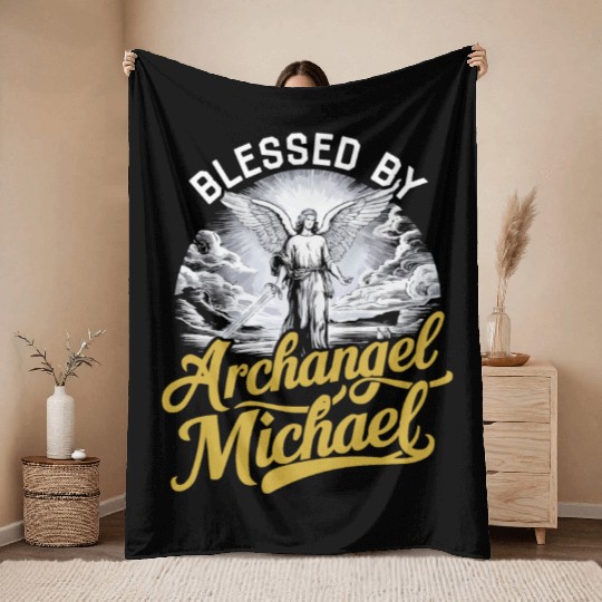 Archangel Michael Catholic Christianity Angel Throw Blankets